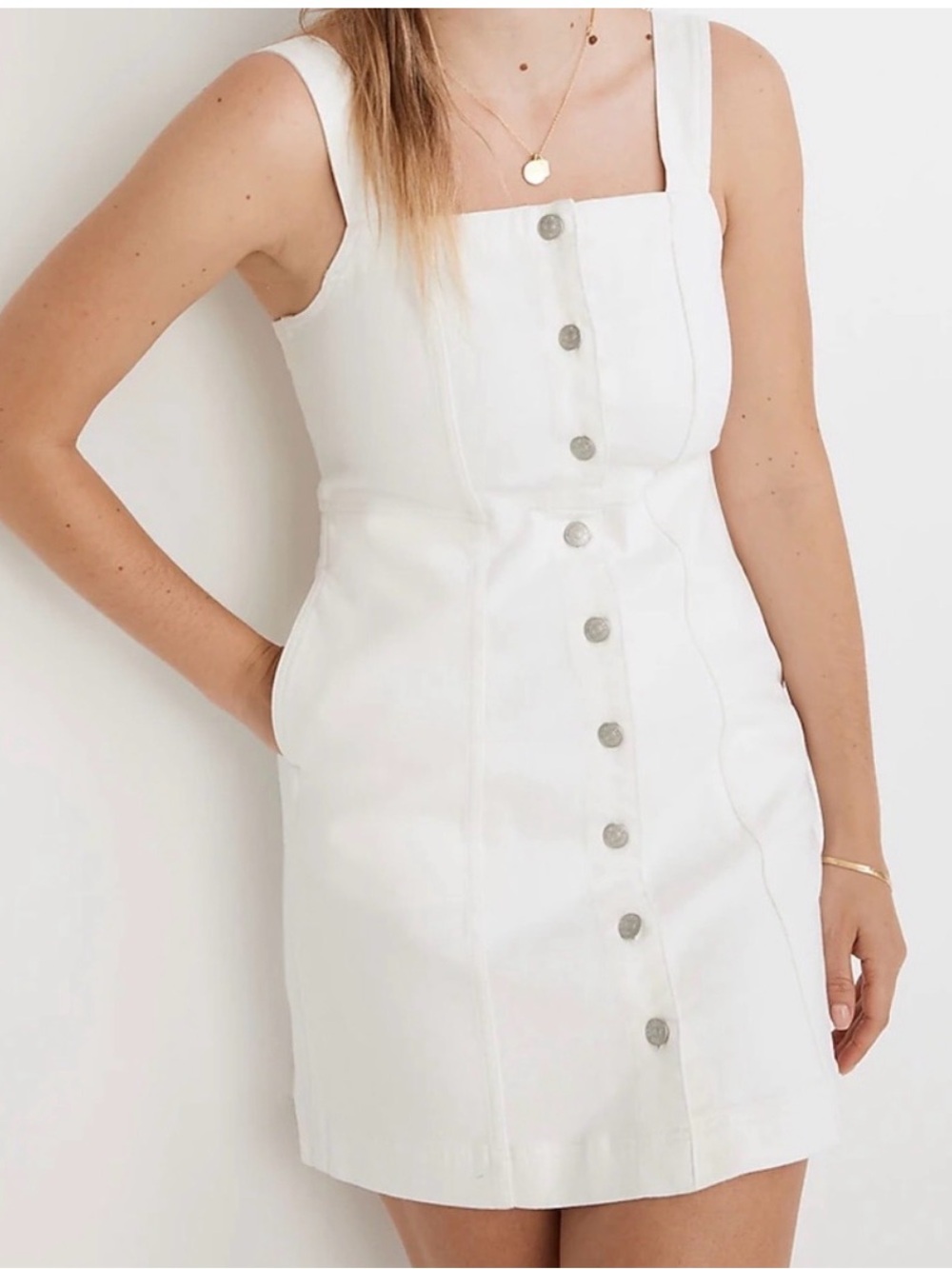 Madewell denim Square neck sleeveless mini dress